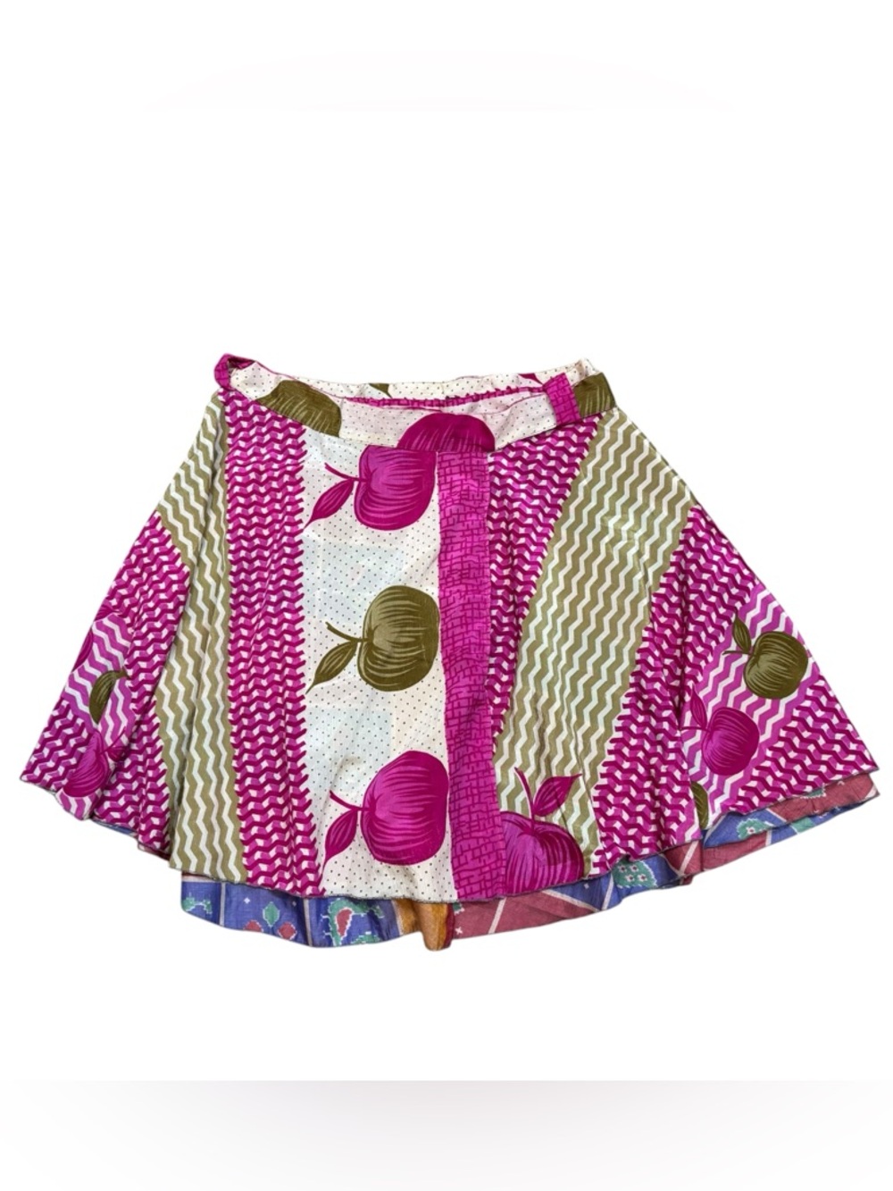 Brand new with Tags Local Women Handicrafts 100% Silk Wrap Skirt Upcycled Sari